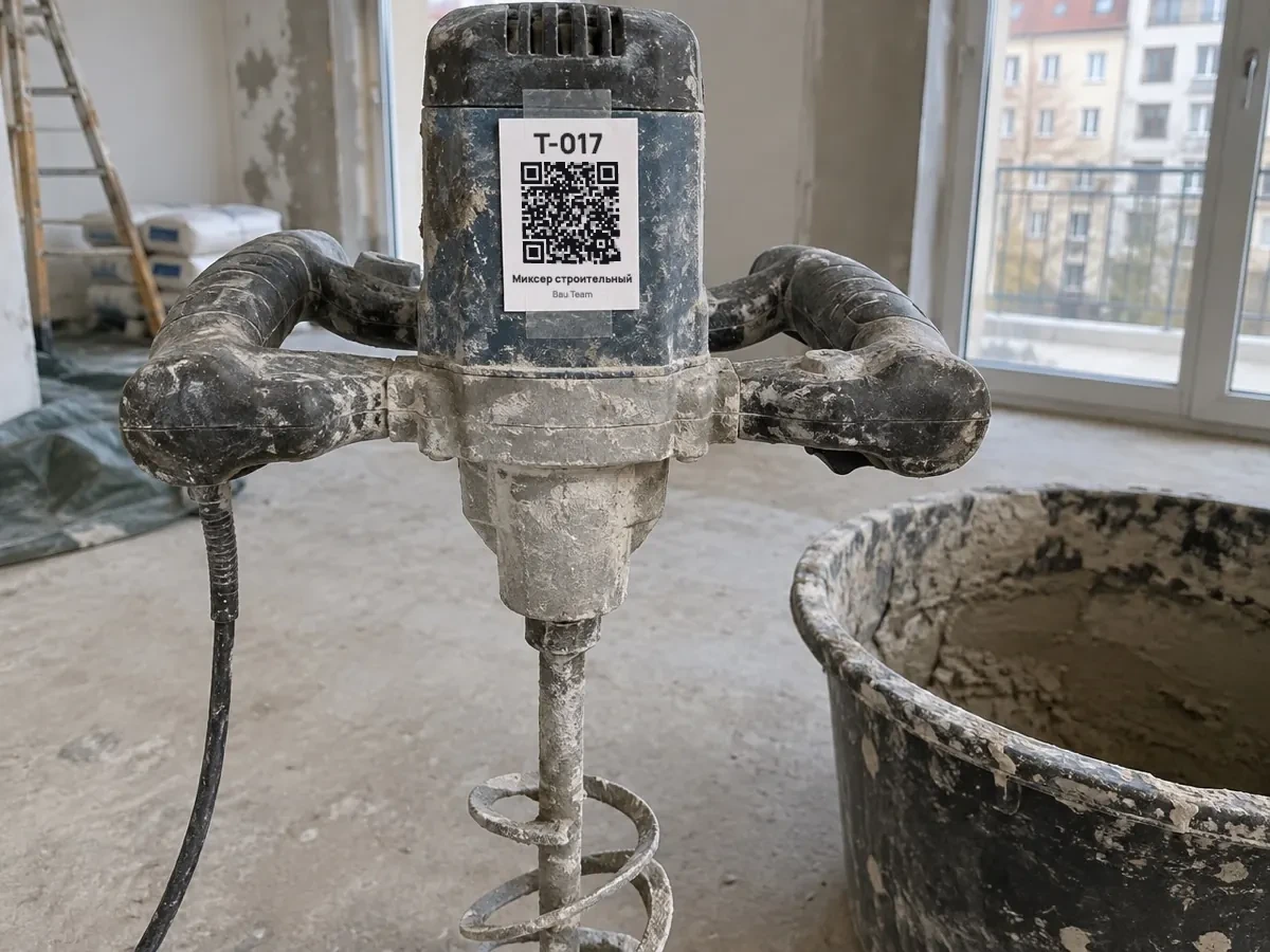 Paddle mixer with QR code T‑017