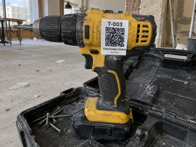 DeWalt drill driver with QR code T-003